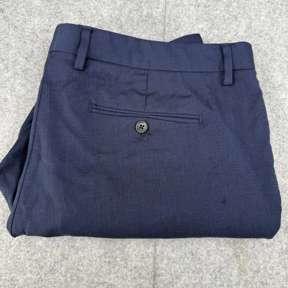 Bonobos Pants Mens 36 Blue Slim Fit Wool Blend Dress Trousers Flat Front‎